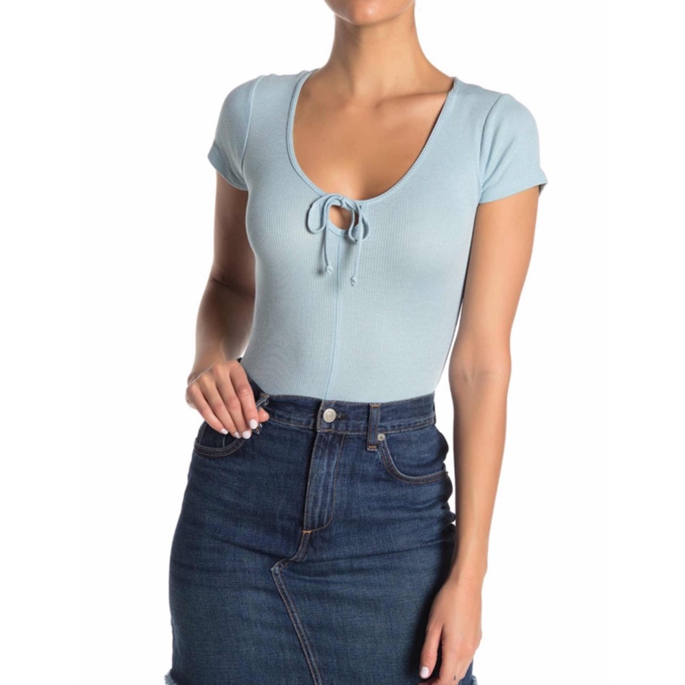 Short Sleeve Bodysuit in Blue